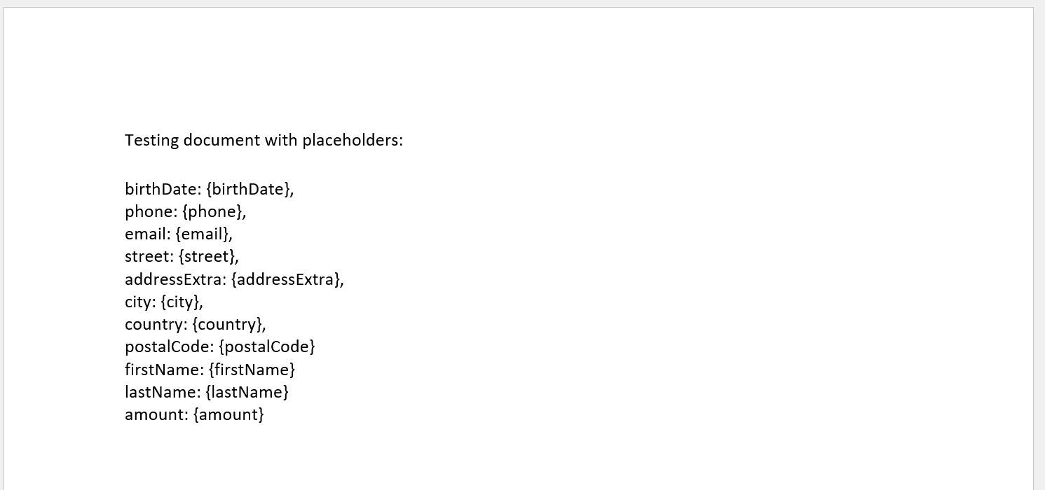 DocumentWithPlaceholders